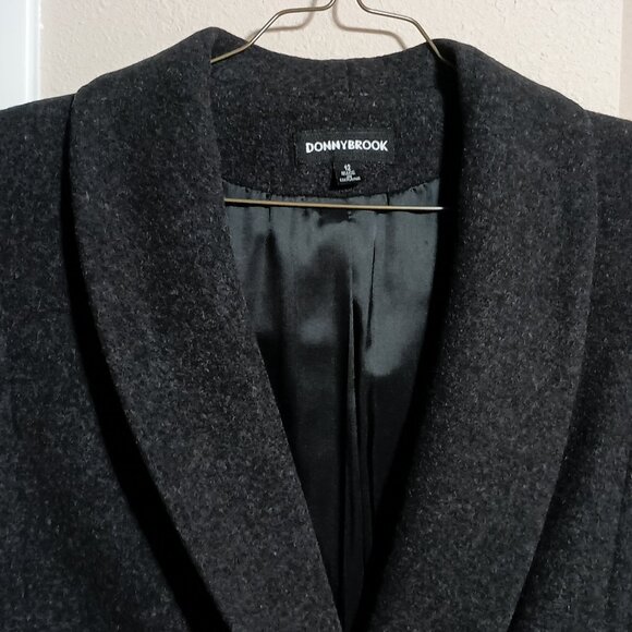 Donnybrook Women Full Length Wool Overcoat Size 12 Black Gray - Picture 8 of 16